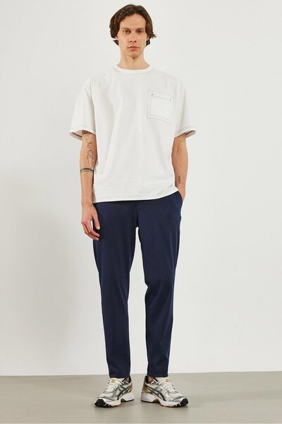 VENA Alex Beli Lastikli Baggy Pantolon-Lacivert