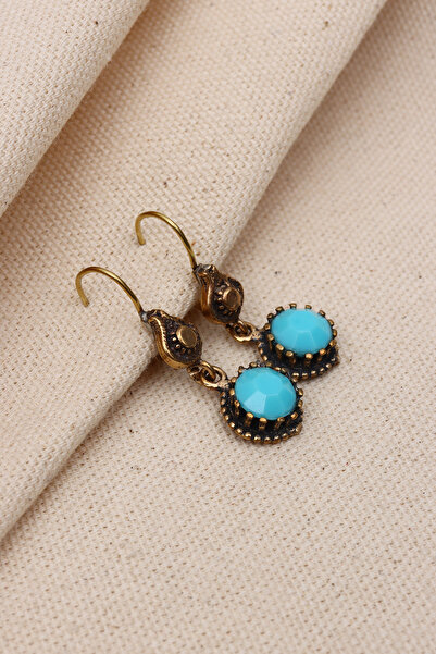 LA PERRY ACCESSORIES حلق متدلي من حجر الفيروز الأصلي