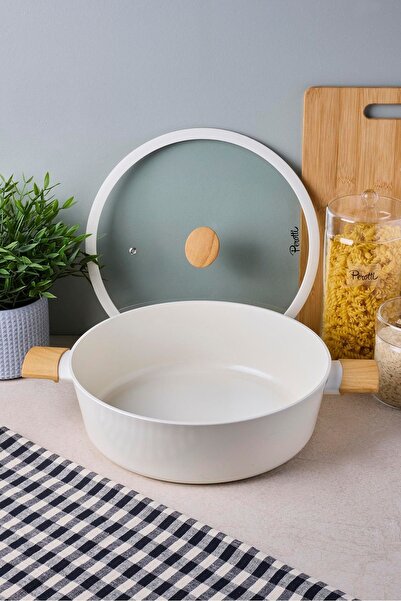 Perotti Danish Cook Beige Induction Base Carnıyarık Pot 28 cm
