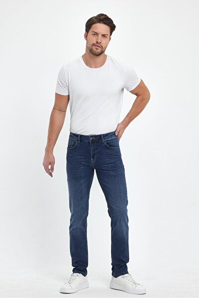 VENA Pantaloni de blugi slim drepti Edward Fashion albastru închis - Moda albastru închis