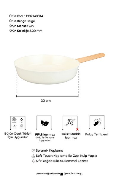 Perotti Danish Cook Beige Induction Pan 30 cm