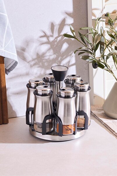 Perotti طقم توابل دوار من الفولاذ المقاوم للصدأ مكون من 6 قطع