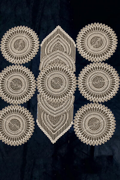 Çt Çeyizci Tekstil 1 Runner 6 Supla American Food Serving Set - Table Cloth Set