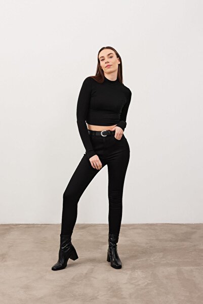 VENA Holly Black Extra High Waist Powerstretch Skinny Jean Trousers - Black