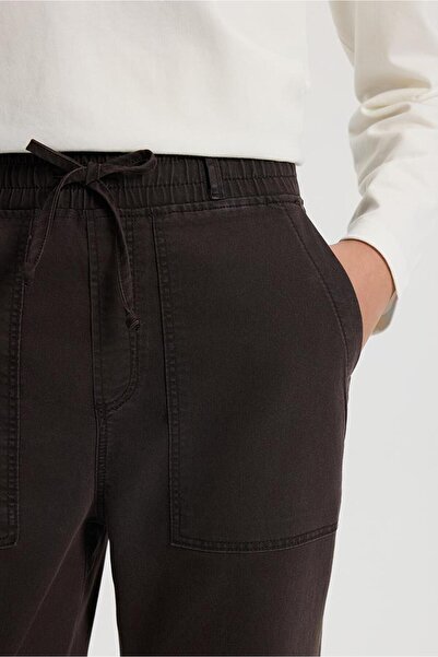 VENA Γυναικείο τζιν παντελόνι Flora Brown με ελαστική μέση (Lyocell)