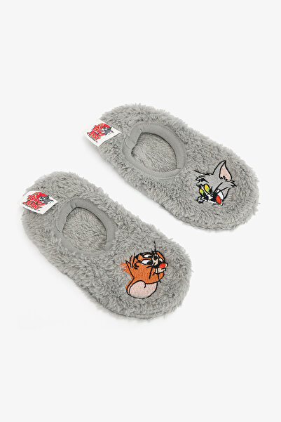 Penti Gri Erkek Çocuk Tom & Jerry Kaymaz Tabanlı Ev Patiği