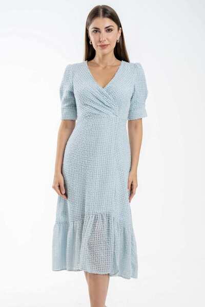 mica فستان ميدي مكون من سبع طبقات مع تفاصيل الخصر