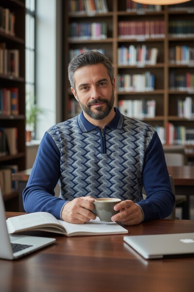 Kamalı Erkek Çelik Örgü Ekose Desenli Gömlek Yaka Fermuarlı Polo Yakalı Tüylenmez Triko Kışlık Baba Kazak