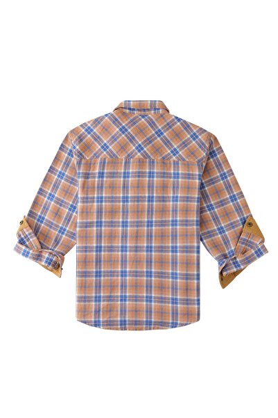 Gingersnaps Boys' Woven Checkered Polo Shirt with Chest Pockets