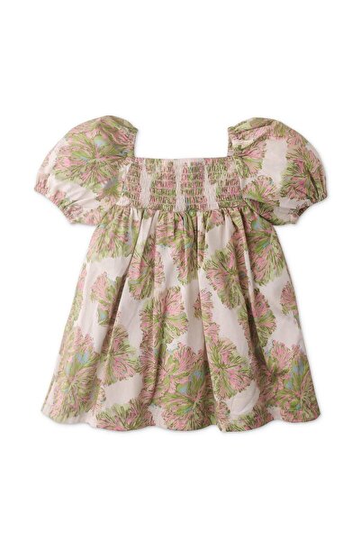 Gingersnaps Girls' Printed Baby Dress with Elastic Sleeves