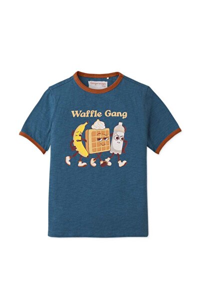 Gingersnaps Boys' Blue Short Sleeve T-Shirt with Front Print