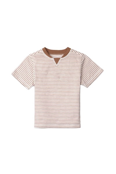 Gingersnaps Boys' Short Sleeve Striped T-Shirt with Crew Neck