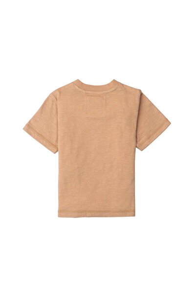 Gingersnaps Boys' T-Shirt with Front Print and Round Neck, Short Sleeves