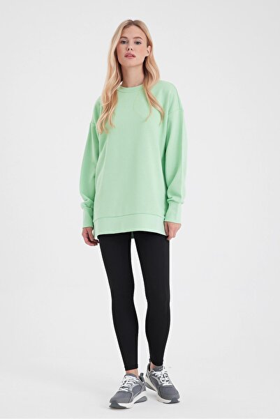 VENA Crew Neck Regular Fit 3 Thread Sweatshirt with Side Slits - Ada Tea