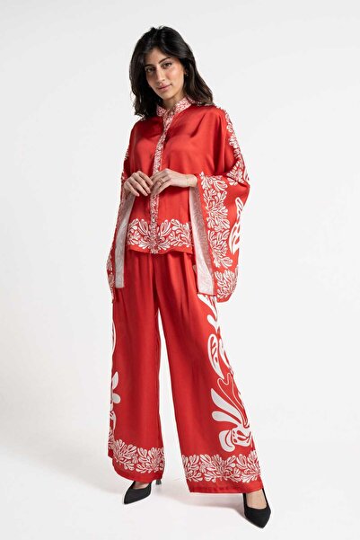 mica Women's Wide-Leg Printed Long Trousers