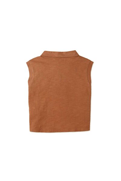 Gingersnaps Girls' Sleeveless T-Shirt with High Collar Tie