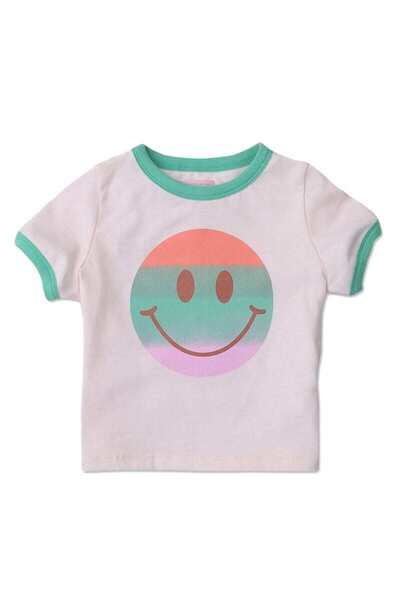 Gingersnaps Girls' Short Sleeve Smile Print T-Shirt