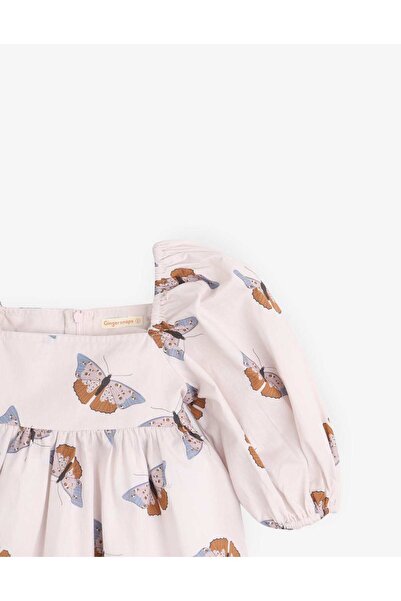 Gingersnaps Girls' Short Sleeve Butterfly Print Dress