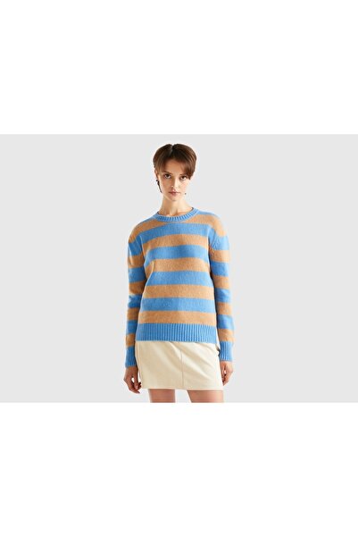 United Colors of Benetton Pure Shetland Wool Striped Sweater
