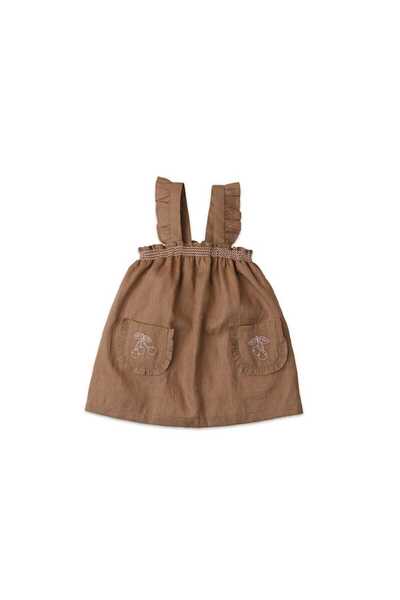 Gingersnaps فستان أطفال بناتي مع جيوب أمامية وأشرطة