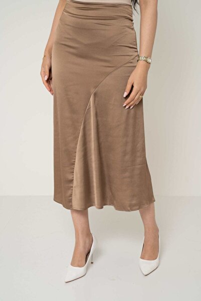 Yola Solid Midi Skirt with Ruffles