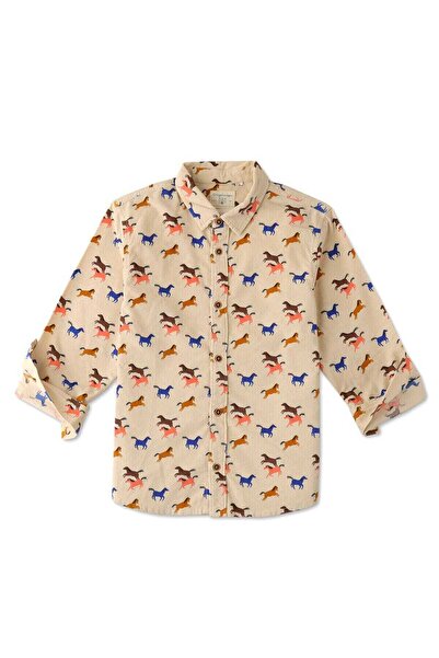 Gingersnaps قميص بولو منسوج بطبعة حيوانية للأولاد