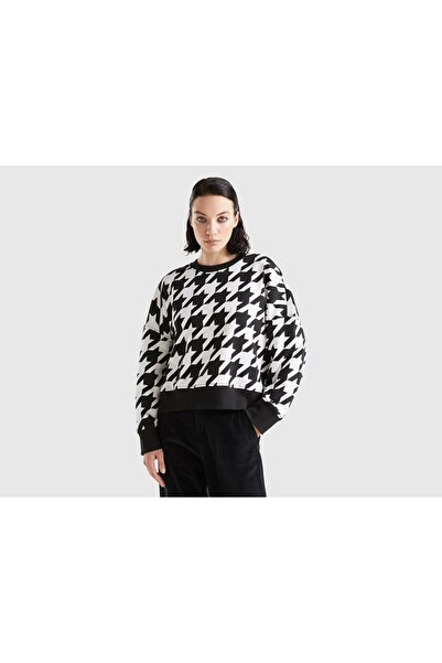 United Colors of Benetton Houndstooth Pattern Women's Sweatshirt