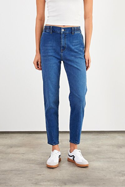 VENA Norah Σκούρο Μπλε Ελαστική Μέση Παντελόνι Τζιν - Σκούρο Μπλε