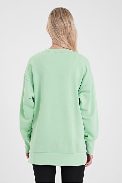 VENA Crew Neck Regular Fit 3 Thread Sweatshirt with Side Slits - Ada Tea