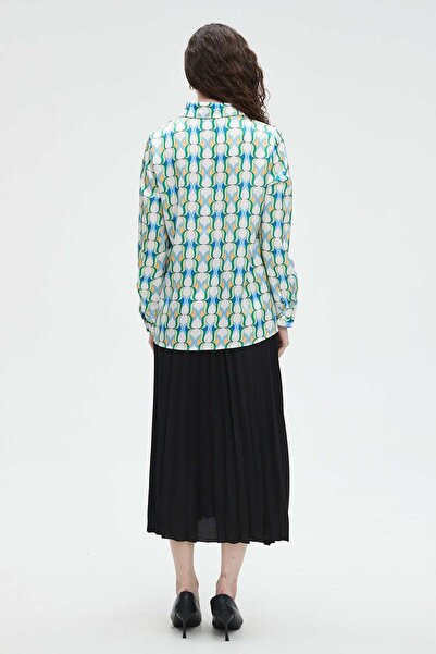 Nichii Women's Long Sleeve Color Printed Blouse