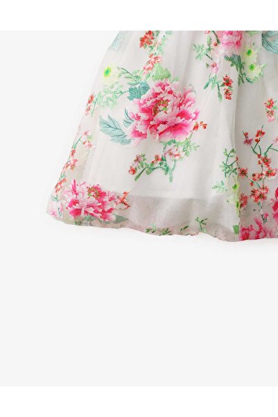 Gingersnaps Girls' Floral Dress with Bow at Waist, Short Sleeves