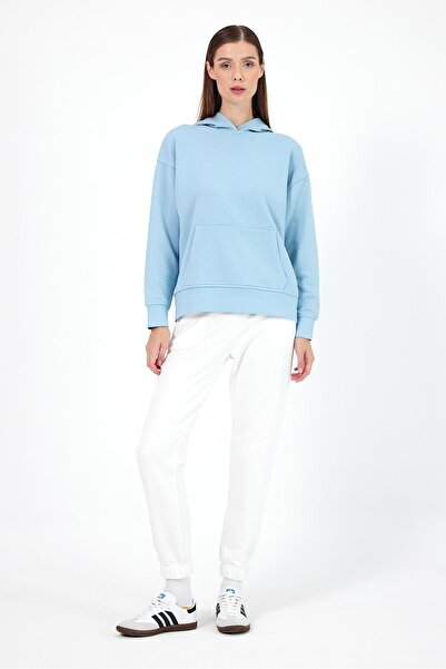 VENA Women's Regular Fit Basic Sweatpants with Elasticated Cuffs - Ivory