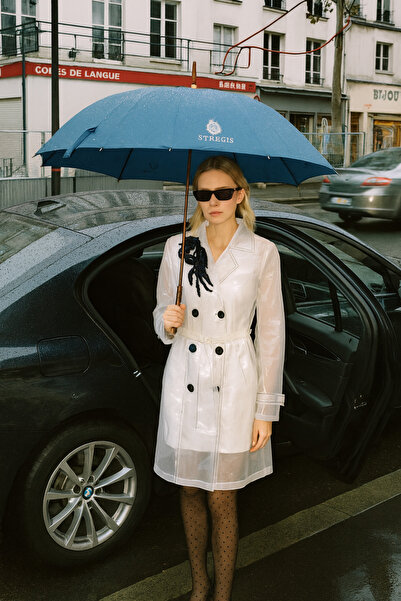 GZ Design Yakası Işlemeli Şeffaf Yağmurluk