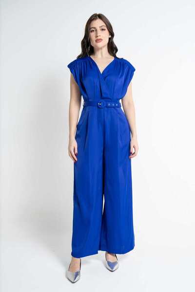 Nichii Women's Sleeveless Jumpsuit with Waist Belt