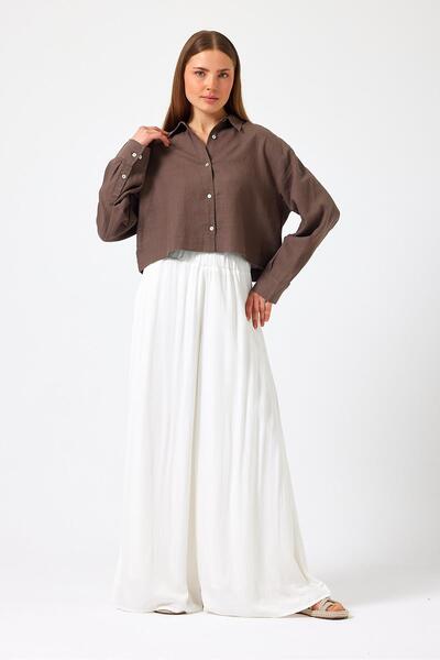 VENA παντελόνι palazzo - Ιβουάρ