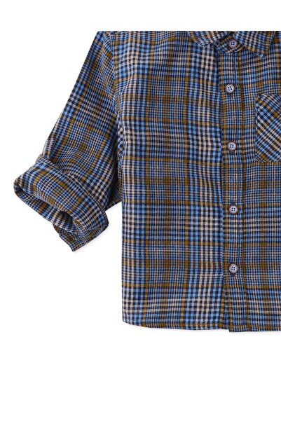 Gingersnaps Plaid Long Sleeve Woven Polo Shirt for Newborn Boys