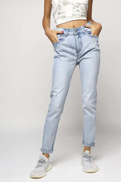 mica High-Waist Zip Jeans