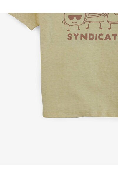 Gingersnaps Boys' Round Neck T-Shirt with Light Print on the Chest