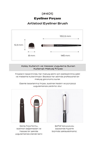 Missha Eyeliner Fırçası Artistool Eyeliner Brush #401