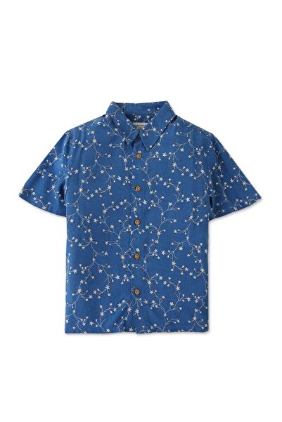 Gingersnaps قميص مطبوع بأكمام قصيرة وأزرار أمامية للأولاد