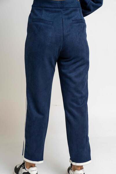 Nichii Solid Long Women's Pants with Bottom Stripe