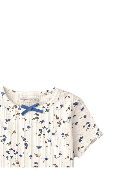 Gingersnaps Girls' Short Sleeve T-Shirt with Floral Design