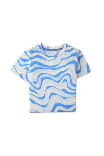 Gingersnaps Boys' Blue Tie-Dye T-Shirt with Round Neck