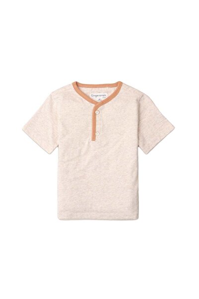 Gingersnaps Solid Button Front Short Sleeve Boys' T-Shirt