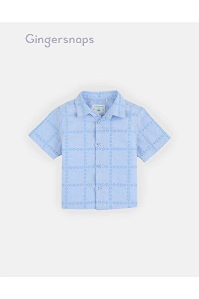 Gingersnaps قميص منقوش بأكمام قصيرة للأطفال الأولاد