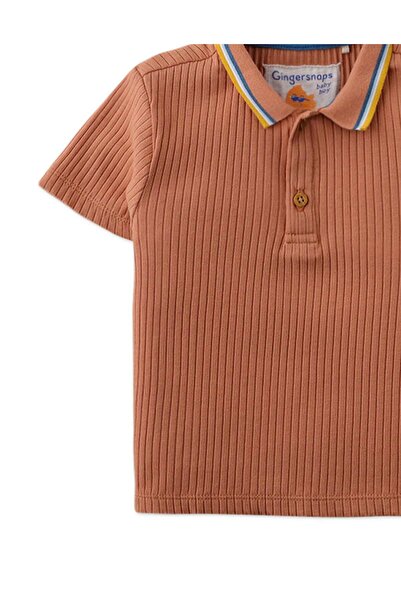Gingersnaps Boys' Short Sleeve Polo T-Shirt with Front Buttons for Newborns