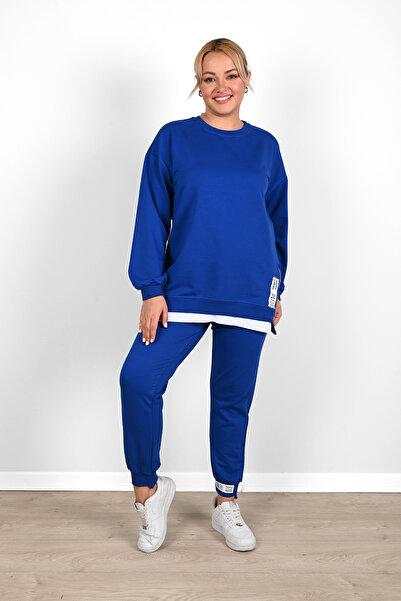 Koza Butik Γυναικεία φόρμα αθλητικής φόρμας με φερμουάρ στο πλάι 3613-23