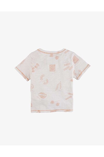 Gingersnaps Boys' T-Shirt with Round Neck and Light Embroidery on the Collar