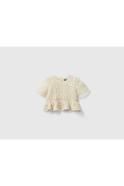 United Colors of Benetton بلوزة مكرمية للبنات