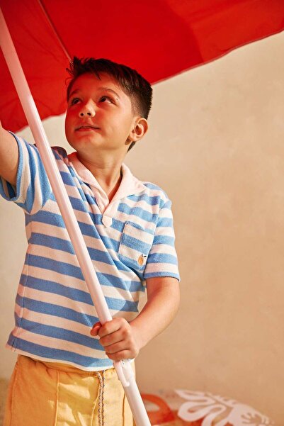 Gingersnaps Boys' Striped Short Sleeve Polo T-Shirt